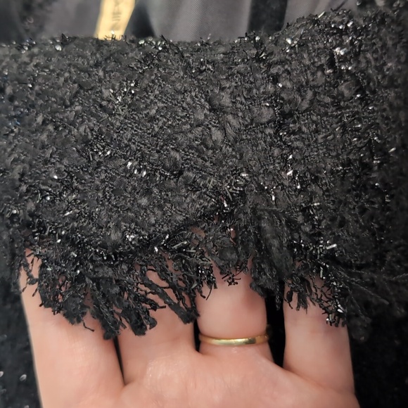 Nipon Boutique Metallic Black Tweed Blazer Size 12 - Picture 5 of 8